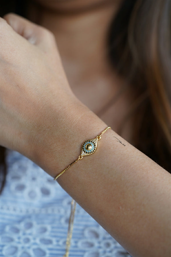 Egyptian evil eye bracelet