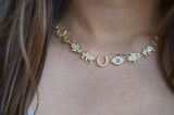 Dainty evil eye choker necklace