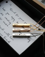 Customised Cuboid Bar Name Necklace