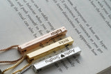 Customised Cuboid Bar Name Necklace