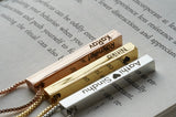 Customised Cuboid Bar Name Necklace