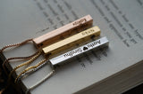 Customised Cuboid Bar Name Necklace