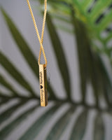 Customised Cuboid Bar Name Necklace