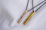 Personalized Cuboid Bar Necklace Men