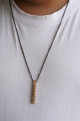 Personalized Cuboid Bar Necklace Men