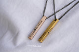 Personalized Cuboid Bar Necklace Men