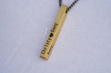 Personalized Cuboid Bar Necklace Men