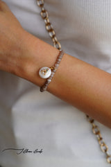 Mother of pearl initial bracelet