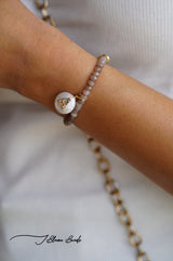 Mother of pearl initial bracelet