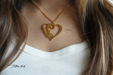 Personalized Double name heart necklace