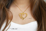 Personalized Double name heart necklace