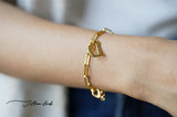 Initial link chain bracelet