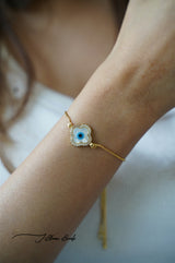 Clover evil eye bracelet