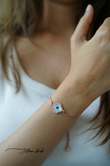 Clover evil eye bracelet