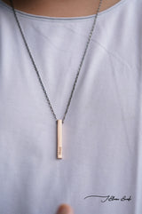 Personalized Cuboid Bar Necklace Men