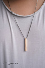 Personalized Cuboid Bar Necklace Men