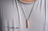 Personalized Cuboid Bar Necklace Men