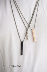 Personalized Cuboid Bar Necklace Men