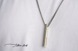 Personalized Cuboid Bar Necklace Men