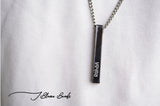 Personalized Cuboid Bar Necklace Men