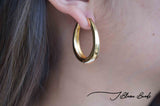 Gold chand bali earrings