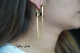 Double Sided Gold Tassel Earrings