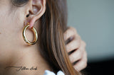 Minimal round hoop earrings