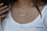 Signature style name necklace with stud