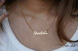 Signature style name necklace with stud