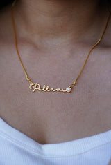 Cursive Name Necklace with Stud