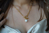 Link Chain Pearl Necklace