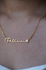 Cursive Name Necklace with Stud