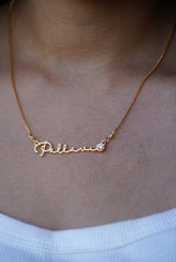 Cursive Name Necklace with Stud